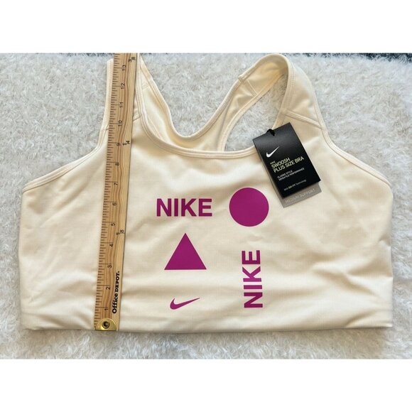 Nike Swoosh Women's Plus Size Bra Medium Support Cream Sz 2X New WT - Picture 3 of 12